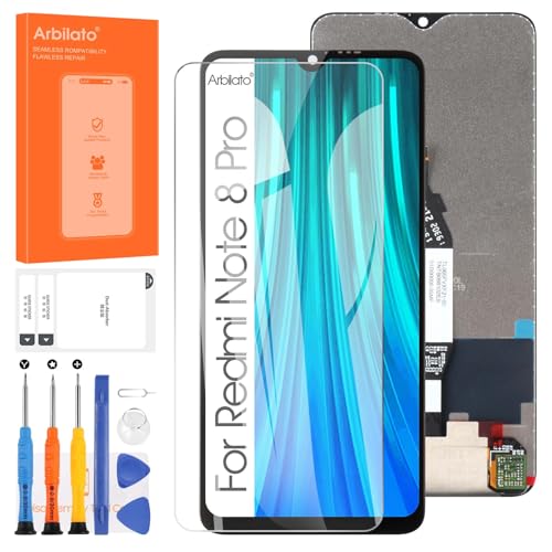 Arbilato Ersatz-Display für Xiaomi Redmi Note 8 Pro M1906G7I M1906G7G LCD Touch Digitizer aus Glas (schwarz) von Arbilato