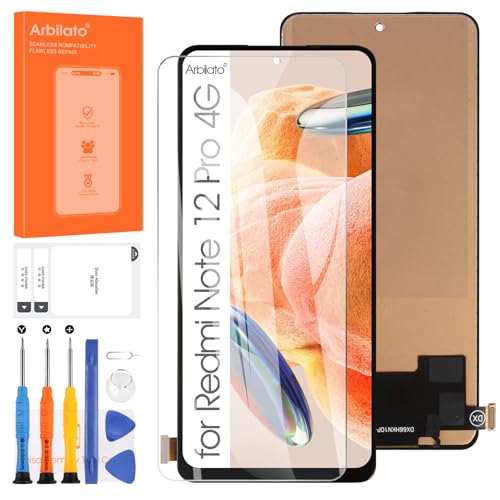 Arbilato LCD-Bildschirm für Xiaomi Redmi Note 12 Pro 4G 2209116AG – Ersatz für Redmi Note 12 Pro 4G LCD Display Touchscreen Glas Panel Full Assembly Reparatur-Set von Arbilato