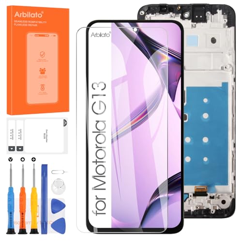 Arbilato LCD-Display für Motorola Moto G13 / G23 – Touchscreen Ersatz für Moto G23 LCD Display Digitalisierer Glas Panel Sensoren montiert mit Rahmen XT2333-1 (schwarz) von Arbilato