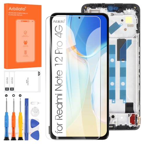 Arbilato LCD-Display für Xiaomi Redmi Note 12 Pro 4G LCD – Bildschirm für Redmi Note 12 Pro 4G 2209116AG LCD Display Touchscreen Ersatz Digitizer Glas Montage Kits (mit Rahmen) von Arbilato