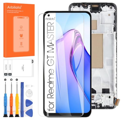 Arbilato LCD für Oppo Realme GT Master Ersatzbildschirm – Touchscreen für Realme RMX3363 RMX3360 LCD Display Digitalisierer Glas Panel komplett montiert mit Rahmen von Arbilato