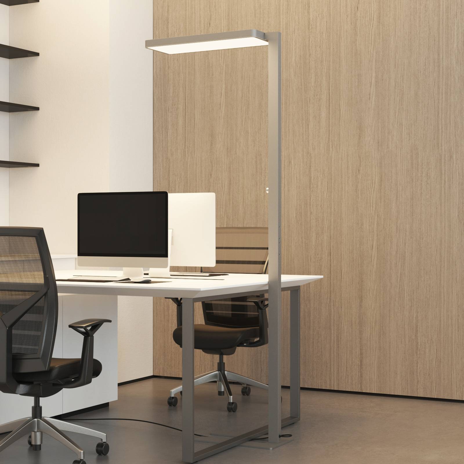 Arcchio LED-Stehleuchte Timon, 54W, silber, Höhe 195 cm von Arcchio