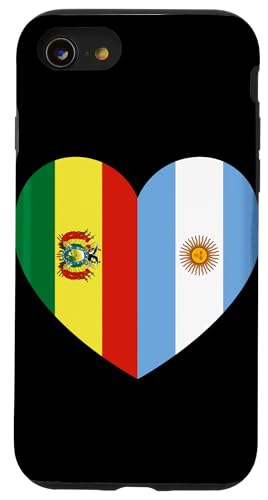 Hülle für iPhone SE (2020) / 7 / 8 Bolivia and Argentina Flags: Heart Shaped Unity von Argentina Love Pride Merch