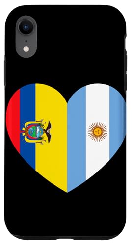 Hülle für iPhone XR Ecuador and Argentina Flags: Heart Shaped Unity von Argentina Love Pride Merch