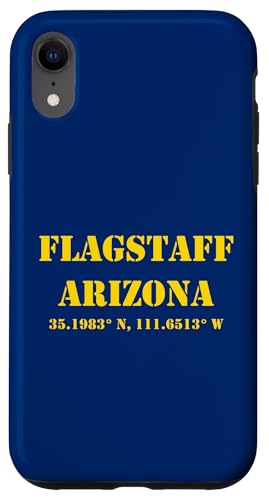 Hülle für iPhone XR Flagstaff Arizona Koordinaten Souvenir von Arizona Cities & Towns