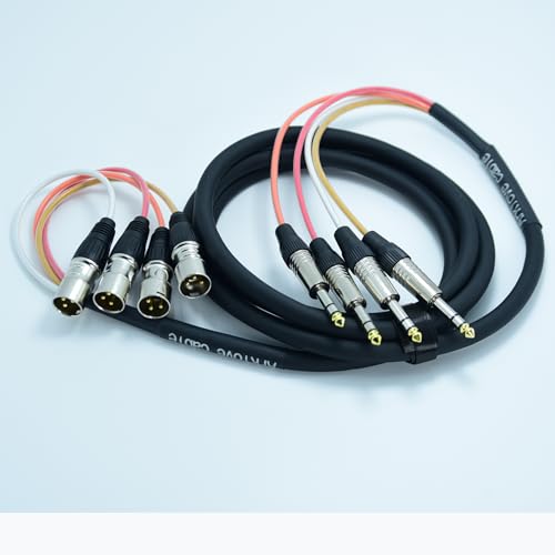 Arklove 3 m langes Schlangenkabel, Audio symmetrisches Patchkabel, 6,35 mm auf XLR-Stecker, 4-K-Anschluss, digitaler Splitter, Mikrofone, Bühnen- und Studioaufnahmegerät, professionelles von Arklove