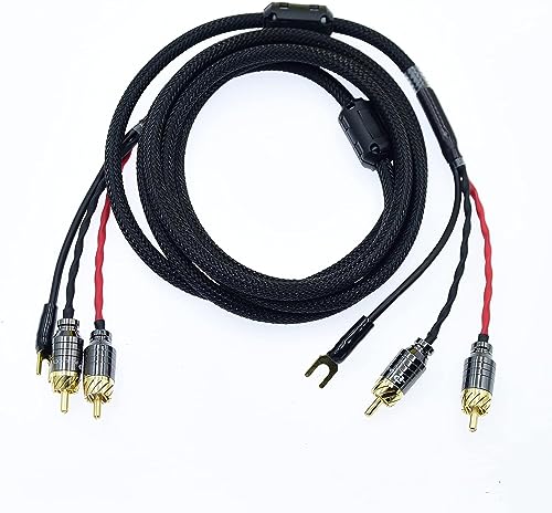 Ultra Low Noise Double Audio 2 RCA auf RCA Kabel mit unabhängig geschirmter Signalleitung von LP Vinyl Plattenspieler Verstärker Gehäuse vergoldeter Stecker (90 cm) von Arklove