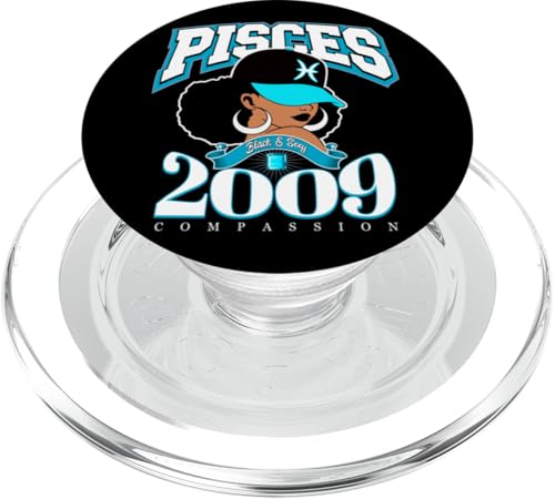 Fische 2009 Afro Queen Sternzeichen Geburtstagsgeschenke PopSockets PopGrip für MagSafe von Around The Way Girls: Afro Birthday Zodiac Sign