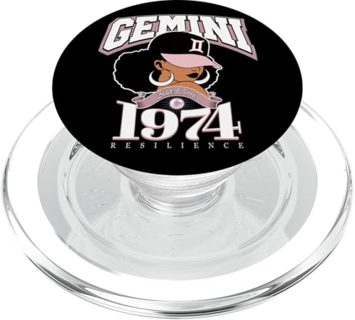 Zwillinge 1974 Afro-Königin Sternzeichen Geburtstagsgeschenke PopSockets PopGrip für MagSafe von Around The Way Girls: Afro Birthday Zodiac Sign