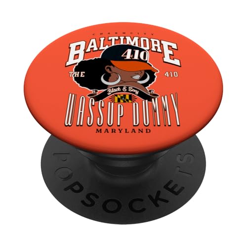 Afrozentrischer 410 Baltimore Streetstyle PopSockets Klebender PopGrip von Around the Way Girls: Afro Heritage Apparel