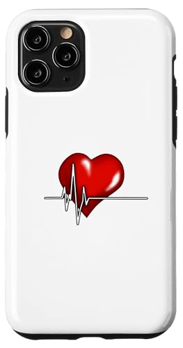 Hülle für iPhone 11 Pro Herz mit EKG-Linie von ArtAttack