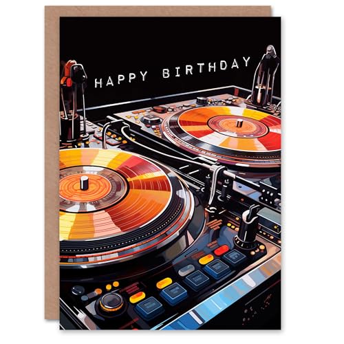 Artery8 Birthday Greeting Card Cool DJ Controller Decks Music Lover For Him Her von Artery8
