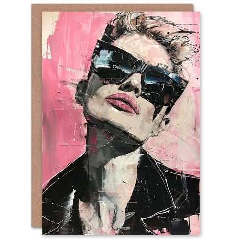 Artery8 Edgy Mod Fashion Conceptual Art Painting For Her Woman Birthday Card von Artery8