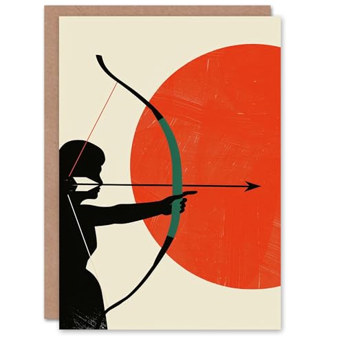 Artery8 Sagittarius Sun Archer Astrology Zodiac Sign Blank For Him Or Her Art Birthday Card von Artery8