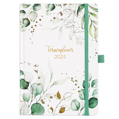 Terminplaner 2025 - Kalender 2025, Kalender 2025 buchkalender Januar 2025 - Dezember 2025, Wochenplaner, Organizer, A5 Terminplaner mit Einstecktasche, 21.4 cm × 14.6 cm von Artfan