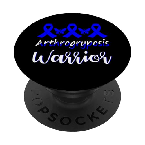 Arthrogryposis Awareness Butterfly Blue Ribbon Bandstütze PopSockets Klebender PopGrip von Arthrogryposis Awareness Products (Lwaka)