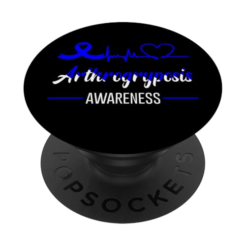 Arthrogryposis Bewusstsein Herzschlag Blue Ribbon Love Support PopSockets Klebender PopGrip von Arthrogryposis Awareness Products (Lwaka)