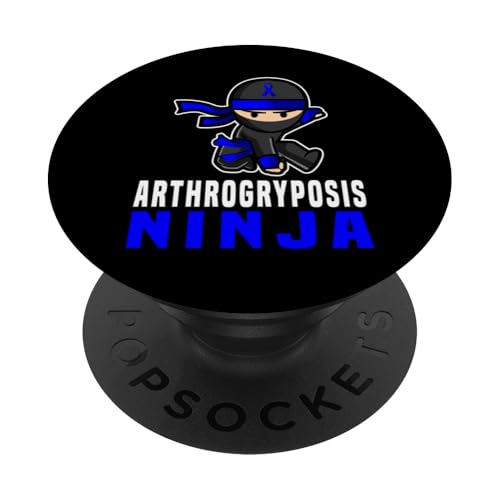 Arthrogryposis Ninja Bewusstsein Lustiges blaues Band Unterstützung PopSockets Klebender PopGrip von Arthrogryposis Awareness Products (Lwaka)