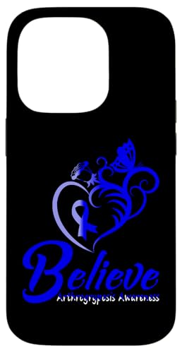 Hülle für iPhone 14 Pro Arthrogryposis Awareness Believe Faith Schmetterling Blau Blume von Arthrogryposis Awareness Products (Lwaka)