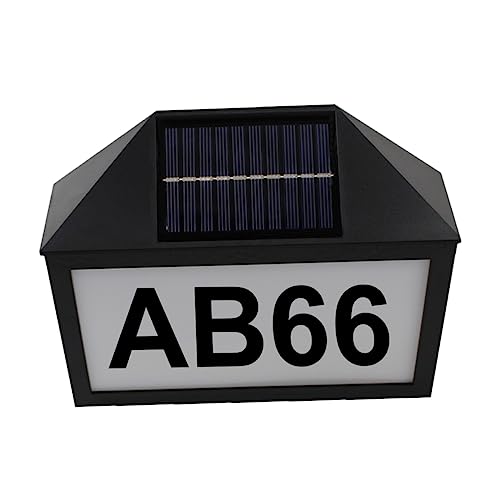 ARTIBETTER Tür Licht Briefkastenschild Nummer der Haustür Hausnummer Solarlampe LED-beleuchtetes Adressschild Türnummernschilder Hausnummer Adresslicht Adressschild Solarleuchte Abs Black von Artibetter