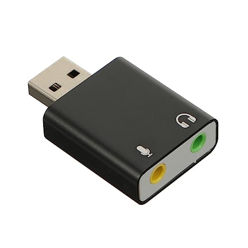 ARTIBETTER USB Externe Soundkarte Kopfhörer USB-Splitter-Audio USB to Audio Jack Adapter Ohrhörer Aux-auf-USB-c-Adapter Externe Soundkarten Headset Stecker Verdrahtet Aluminiumlegierung Black von Artibetter