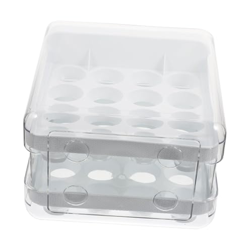 ARTIBETTER für Eier Eierablage klarer Behälter Hühnerei Kühlschrank Eierhalter egg holder for refrigerator Kühlschrank Zubehör Multifunktions-Eier-Organizer Plastik pp Weiß von Artibetter