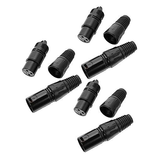 Artibetter 6St XLR- - weiblicher XLR-Stecker Mikrofon Zubehör Leistung kunststoffschale kunststoffgehäuse männlicher 3-poliger Stecker Mikrofonanschluss aus Kupfer Plastik Black von Artibetter