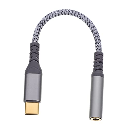 Artibetter Audio-Adapterkabel Kopfhörer-Konverter typ-c kopfhöreradapter Typ: Adapterkabel c Ladekabel c Type Cable Headset Klinkenstecker Audiokabel Kopfhörer-Typ-C-Adapter Nylon Grey von Artibetter