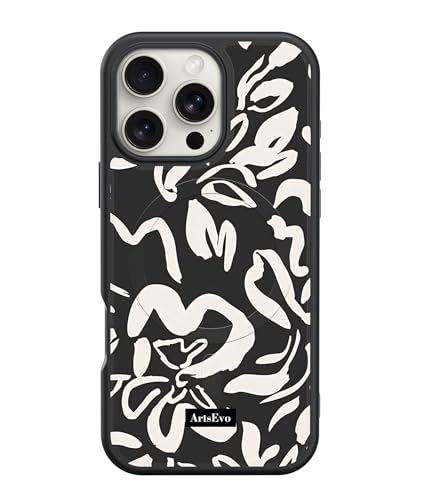 ArtsEvo Strong Magnetic for iPhone 1-6 Pro Case with 21ft Drop Protection, Durable New Print Technology, Premium Shockproof Design -Dark Floral von ArtsEvo