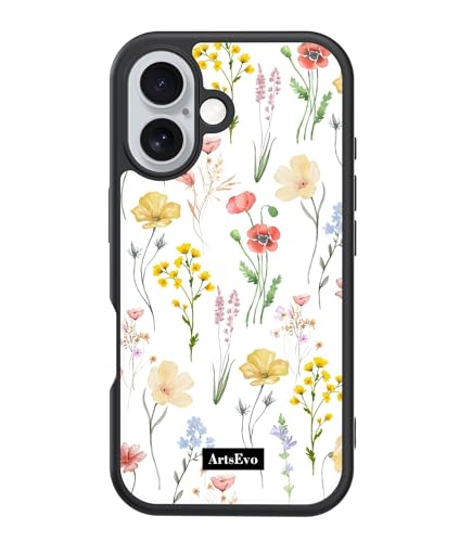 ArtsEvo VitaGuard Series Hülle für iPhone 1-6, Fortschrittliche Drucktechnologie, 360° Rundumschutz mit unvergleichlichem Stoßschutz - Floral White von ArtsEvo