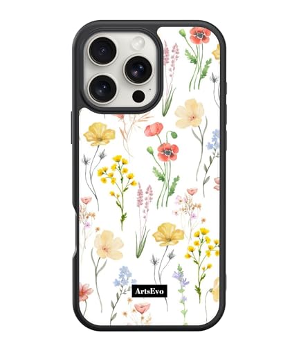 ArtsEvo VitaGuard Series Hülle für iPhone 1-6 Pro, Fortschrittliche Drucktechnologie, 360° Rundumschutz mit unvergleichlichem Stoßschutz - Floral White von ArtsEvo