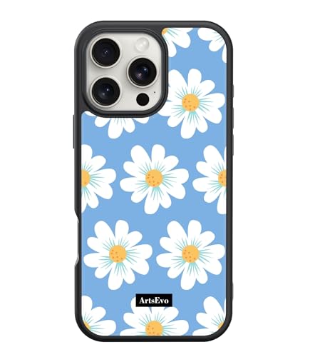 ArtsEvo VitaGuard Series Hülle für iPhone 1-6 Pro, Fortschrittliche Drucktechnologie, 360° Rundumschutz mit unvergleichlichem Stoßschutz - Retro Blue Floral von ArtsEvo