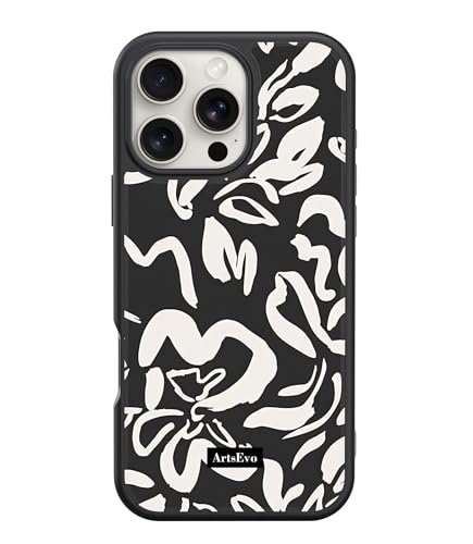 ArtsEvo VitaGuard Series Hülle für iPhone 1-6 Pro Max, Fortschrittliche Drucktechnologie, 360° Rundumschutz mit unvergleichlichem Stoßschutz - Dark Floral von ArtsEvo