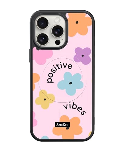 ArtsEvo VitaGuard Series Hülle für iPhone 15 Pro, kompatibel mit MagSafe, fortschrittliche Drucktechnologie, 360°-Rundumschutz mit unübertroffener stoßfester Verteidigung - Positive Vibes von ArtsEvo