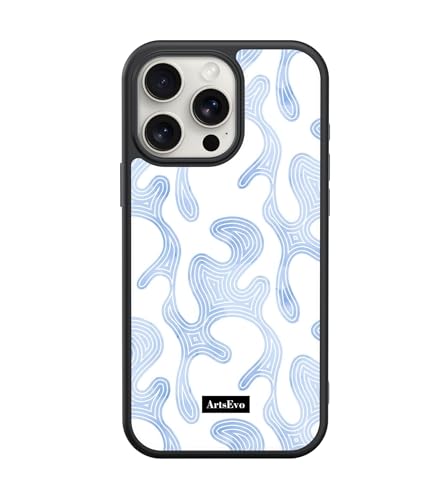 ArtsEvo VitaGuard Series Hülle für iPhone 15 Pro Max, fortschrittliche Drucktechnologie, 360°-Rundumschutz mit unübertroffenem Stoßschutz, 500+ Designer - Abstraktes Blau von ArtsEvo