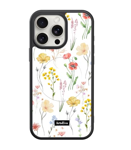 ArtsEvo VitaGuard Series Hülle für iPhone 15 Pro Max, kompatibel mit MagSafe, fortschrittliche Drucktechnologie, 360°-Rundumschutz mit unübertroffener Stoßfestigkeit - Floral White von ArtsEvo