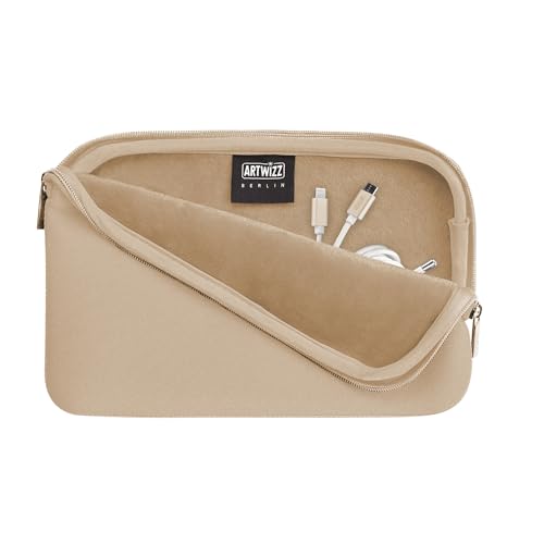 Artwizz Cable Sleeve - Zubehör Tasche für Kabel, Adapter und Ladegeräte aus Neopren und weichem Webpelz - Gold von Artwizz