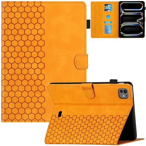 Artyond Hülle für 2024 iPad Pro 11 Zoll, Premium PU Leder Kartenfächer Verstellbarer Ständer Cover mit Auto Sleep/Wake Funktion Schutzhülle für iPad Pro 11 Zoll 5th Generation (M4) 2024, Orange von Artyond