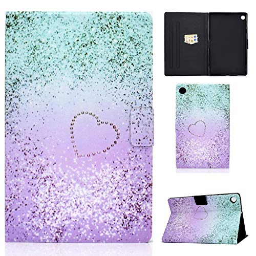 AsWant Samsung Galaxy Tab A9 8.7 Zoll 2023 Hülle - PU Leder Flip Case Cover Magnetisch Ständer Tasche Tablet Schutzhülle für Samsung Galaxy Tab A9 SM-X110/SM-X115 (Herz Form) von AsWant