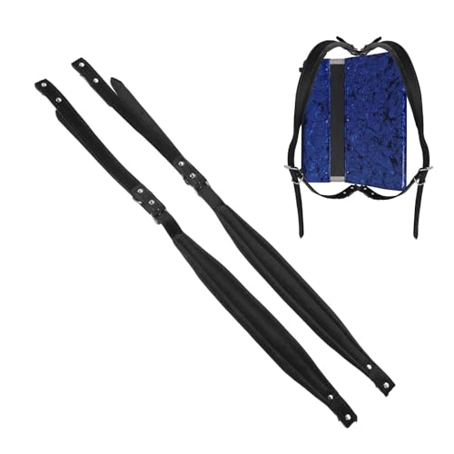 Akkordeongurte, 1 Paar Akkordeongurte, Verstellbare Schultergurte für Akkordeons, Akkordeon-Schultergurte aus PU-Leder für 16–120 Bass-Akkordeons, Akkordeon-Zubehör (BLACK) von Asixxsix