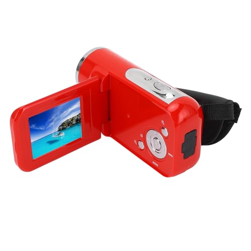 Asixxsix 16MP 1080P Videokamera HD 16X Digitalzoom USB Digitalkamera Videorecorder mit 2-Zoll-Rotationsbildschirm für Reisen, Digitalkamera-Recorder, Videokamera-Camcorder (Rot) von Asixxsix