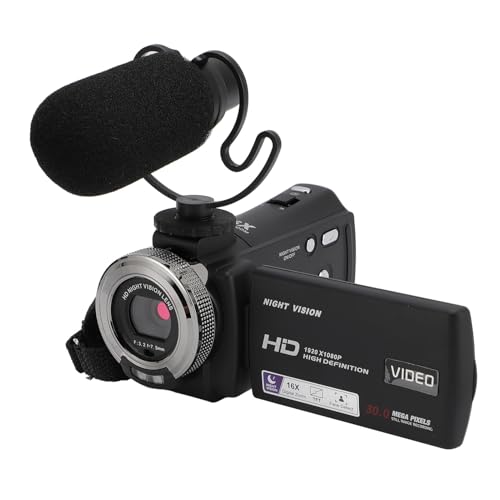 Asixxsix 30-MP-Digitalkamera, HD-Videoaufzeichnung, Fernbedienung, Farb-LCD-Display, Nachtsicht, 3,0-Zoll-TFT-LCD-Display, 16-facher Digitalzoom-Camcorder mit Mikrofon von Asixxsix