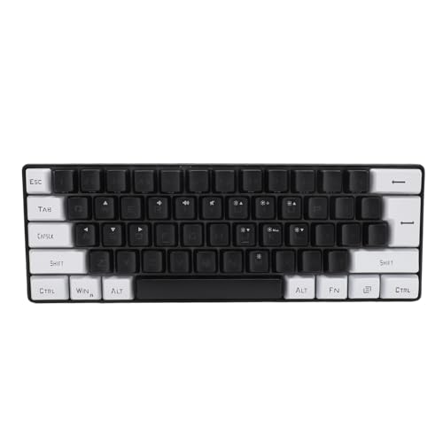 Asixxsix 61-Tasten-Gaming-Tastatur, RGB-Hintergrundbeleuchtung, Computertastatur, USB-Kabel, Kompakte Tastatur mit 7 Farben, Tragbare USB-Plug-and-Play-Tastatur für PC-Gamer (Schwarz und von Asixxsix