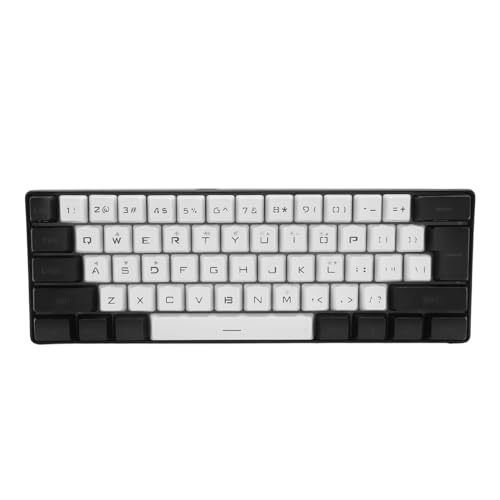 Asixxsix 61-Tasten-Gaming-Tastatur, RGB-Hintergrundbeleuchtung, Computertastatur, USB-Kabel, Kompakte Tastatur mit 7 Farben, Tragbare USB-Plug-and-Play-Tastatur für PC-Gamer (Weiß und von Asixxsix