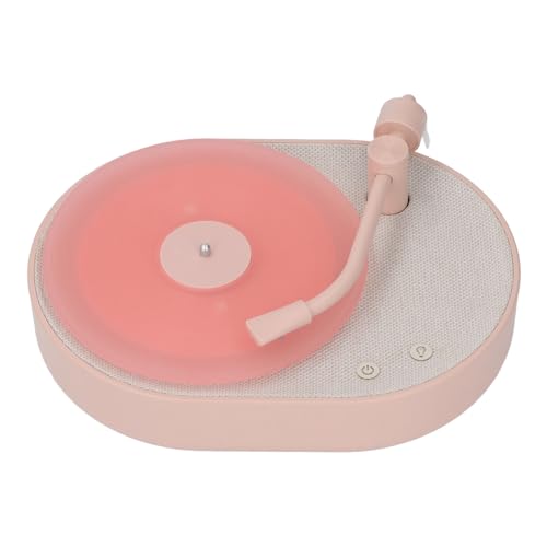 Asixxsix Bluetooth-Lautsprecher mit Nachtlicht, Plattenspieler-förmiger Kabelloser Lautsprecher, Aromatherapie-LED-Nachtlicht, Nachttischlampe mit Bluetooth-Lautsprecher für (Rosa Beige) von Asixxsix