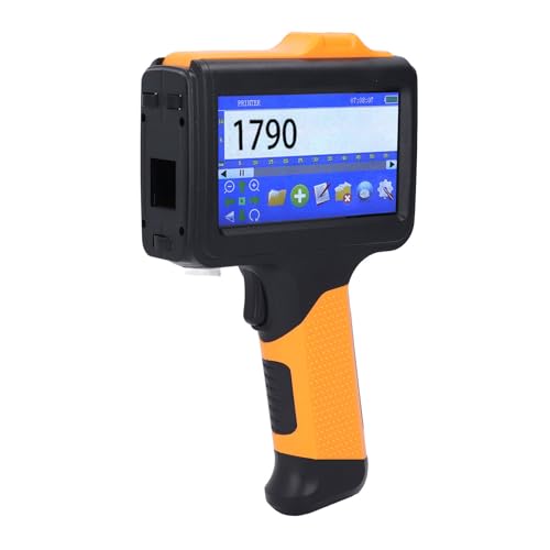 Asixxsix Handheld-Tintenstrahldrucker, Tragbarer Handdrucker, Schnell Trocknendes Tintenstrahl-Kodiergerät für QRCode, Barcode, Datum, Uhrzeit, Logo, Chargennummer auf Karton, Holz, Stoff von Asixxsix