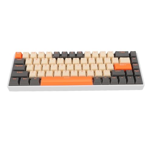 Asixxsix Tragbare 60% Mechanische Gaming-Tastatur, 68 Tasten RGB-hintergrundbeleuchtete Mechanische Tastatur, Ergonomische Kabelgebundene Gaming-Tastatur Vom Typ C mit Rotem Schalter, von Asixxsix