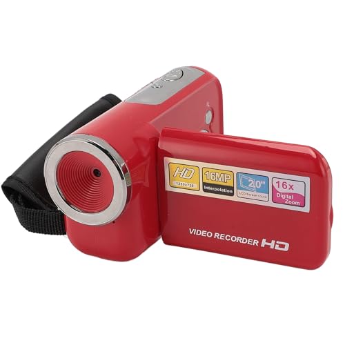 Asixxsix Videokamera-Camcorder, 1080P HD 16 MP Digital-Videokamera-Recorder, Digitalkamera-Recorder mit 16-fachem Digitalzoom und 2-Zoll-Bildschirm, Tragbare DV-Camcorder-Vlogging-Kamera von Asixxsix