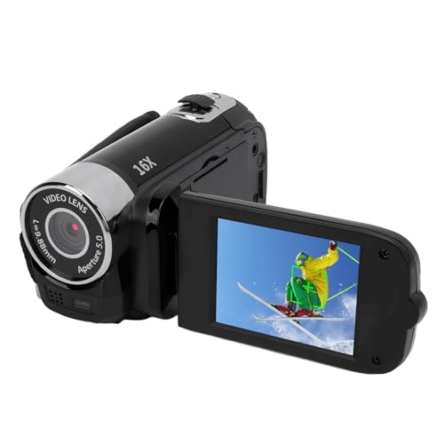 Asixxsix Videokamera-Camcorder, 16MP 1080P Digitalkamera-Recorder mit 16fachem Digitalzoom, 2,4Zoll-Farbbildschirm und Fülllicht,Anti-Shake-Loop-Videoaufzeichnungs-Camc von Asixxsix