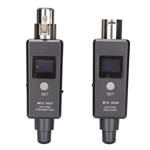 Kabelloser XLR-Sender-Empfänger, 90 Fuß Reichweite, USB-Aufladung, Zwei Antennen, LCD-Display, ABS-Material, Mikrofonadapter für Dynamisches Mikrofon, Audiomischer von Asixxsix